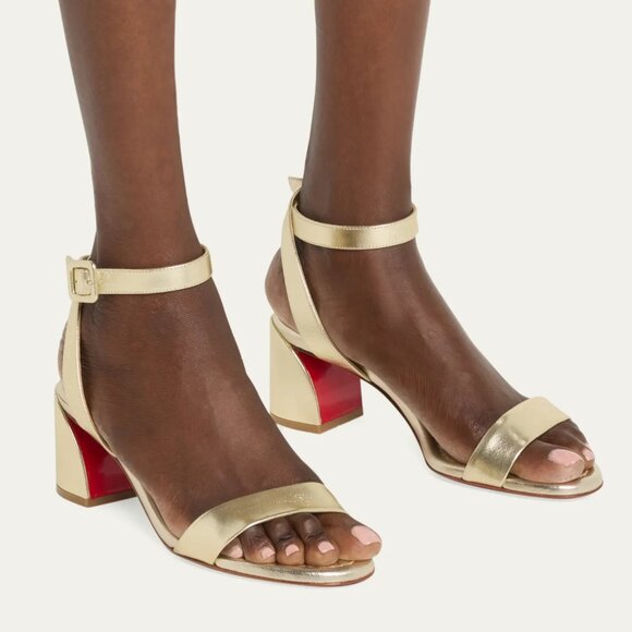 Christian Louboutin Shoes - NIB$945 CHRISTIAN LOUBOUTIN Miss Sabina Metallic Red Sole Ankle-Strap Sandal 7